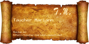 Taucher Mariann névjegykártya