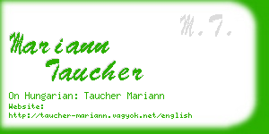 mariann taucher business card